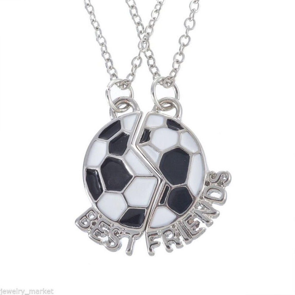 Lux Bff Gift Christmas Soccer Set Friendship Pendant Football Jewelry Best Friends Necklace