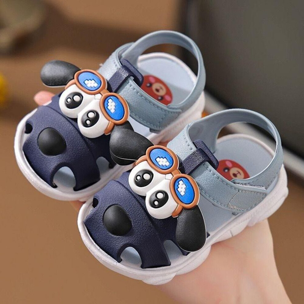 (blue, 19) Summer Soft-soled Children&apos;s Sandals Baby Non-slip Sandals Baby Shoes Outdoor Baby Baotou Shoes