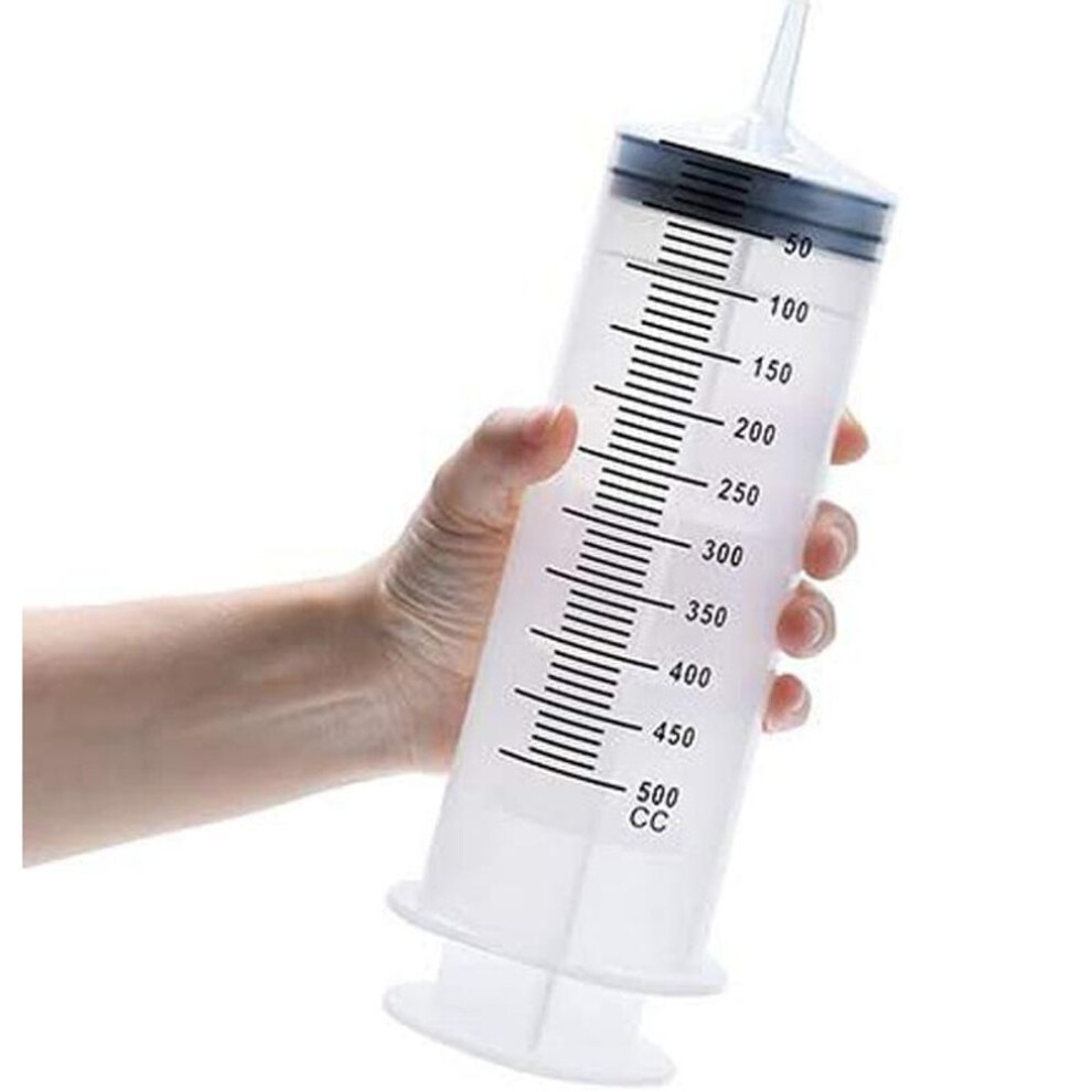 500ml Large Syringe With Tube Sterile And Individual Sealed  Plastic Garden Syringe For Liquid Paint Epoxy Resin Oil Watering Plants Refilling