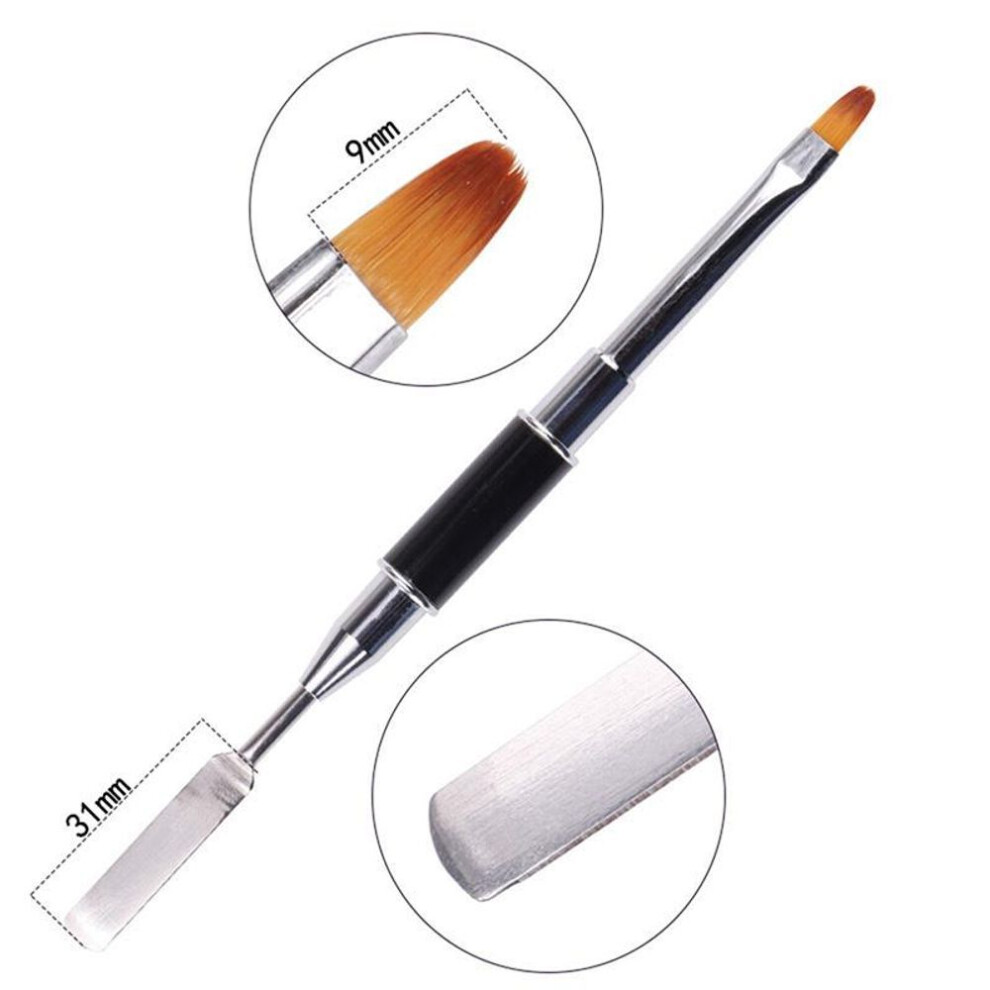 1pc Portable Slice Brush Dual-ended Slice Shape Tool Polish Universal Uv Polygel Poly Gel Nail Art Pen