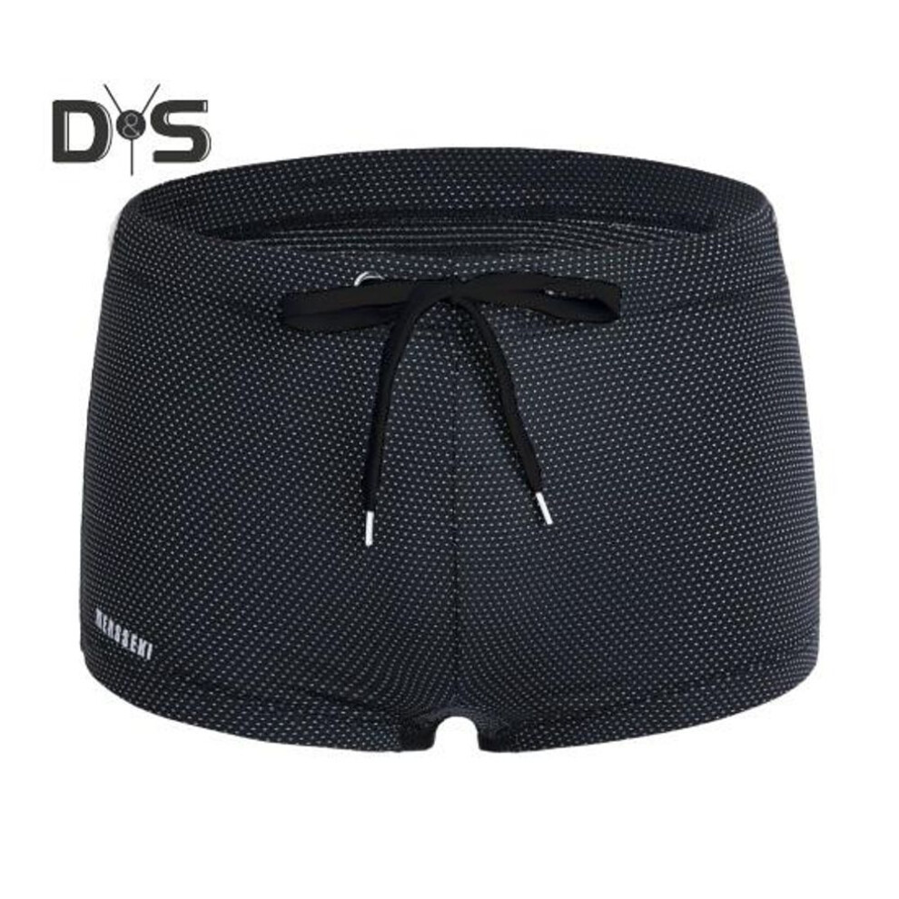 (black, L) Summer Men Swim Shorts Low-rise Solid Color Beach Tight Swimming Trunks With Waist Tie Swimsuit Sports Surf Shorts Trunks