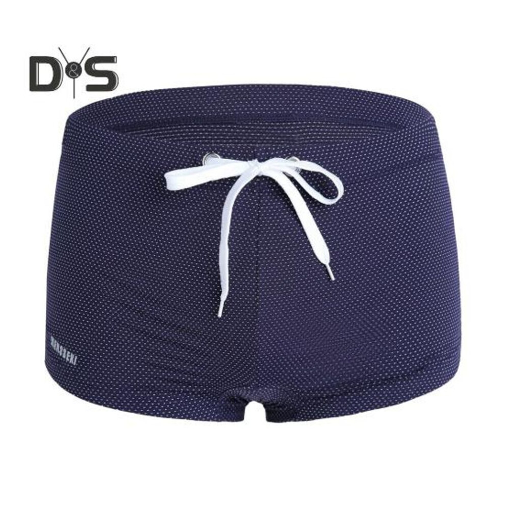 (royal blue, S) Summer Men Swim Shorts Low-rise Solid Color Beach Tight Swimming Trunks with Waist Tie Swimsuit Sports Surf Shorts Trunks