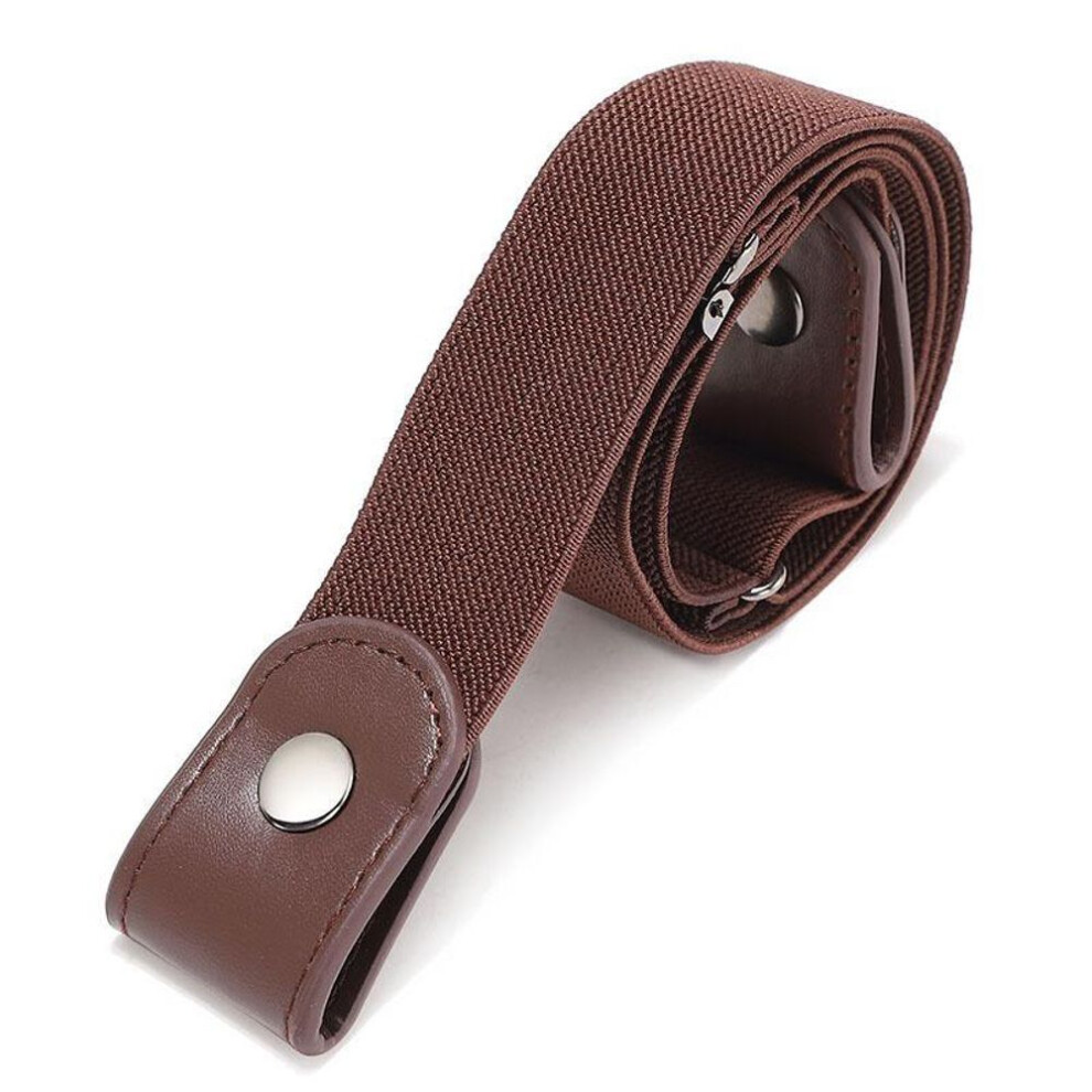 (brown) Buckle-Free Belt for Jean Pants Dresses,No Buckle Stretch Elastic Waist Belt for Women Men,No Bulge No Hassle Punch Free Waist Belt