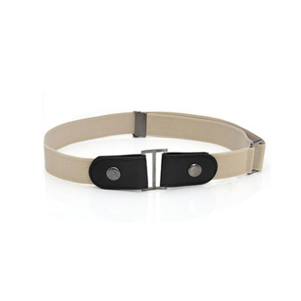 (khaki) Buckle-Free Belt for Jean Pants Dresses,No Buckle Stretch Elastic Waist Belt for Women Men,No Bulge No Hassle Punch Free Waist Belt