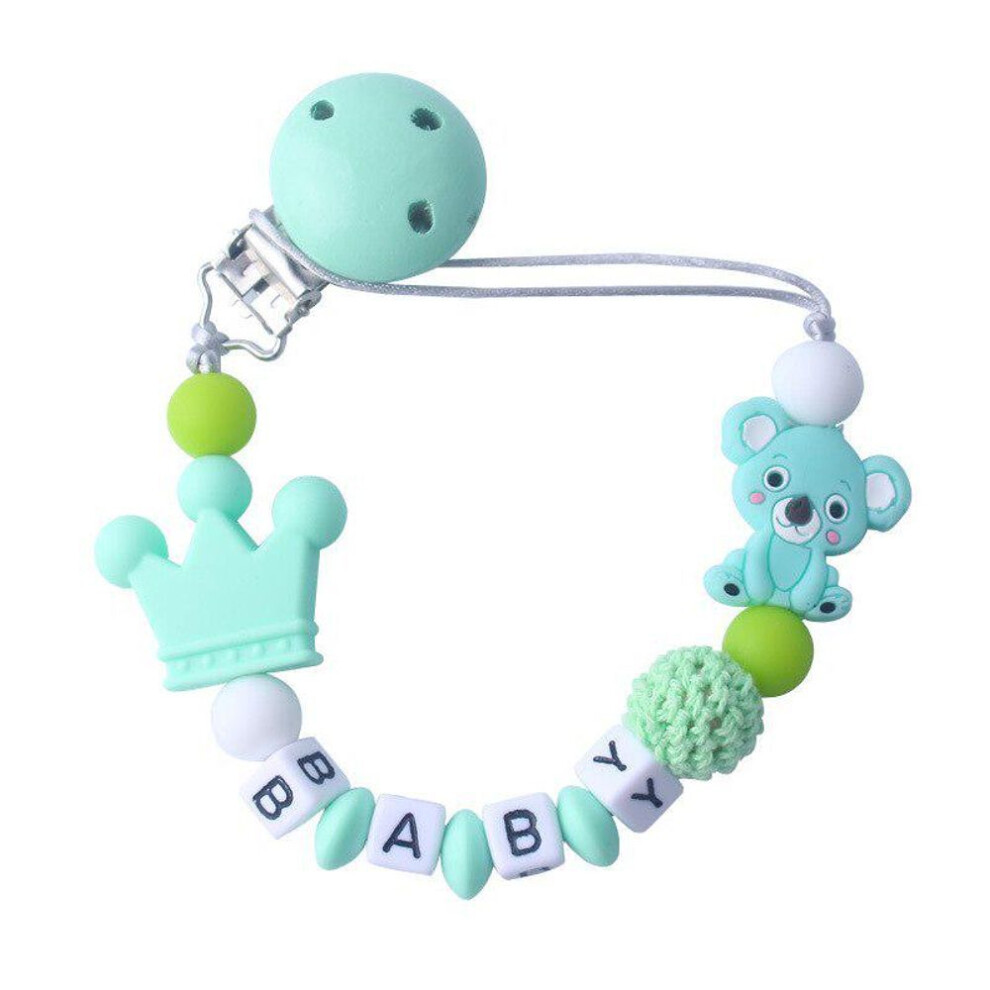 (green) Baby Teething Soother Chew Toy Clips Baby Pacifier Clips Pacifier Chain Holder