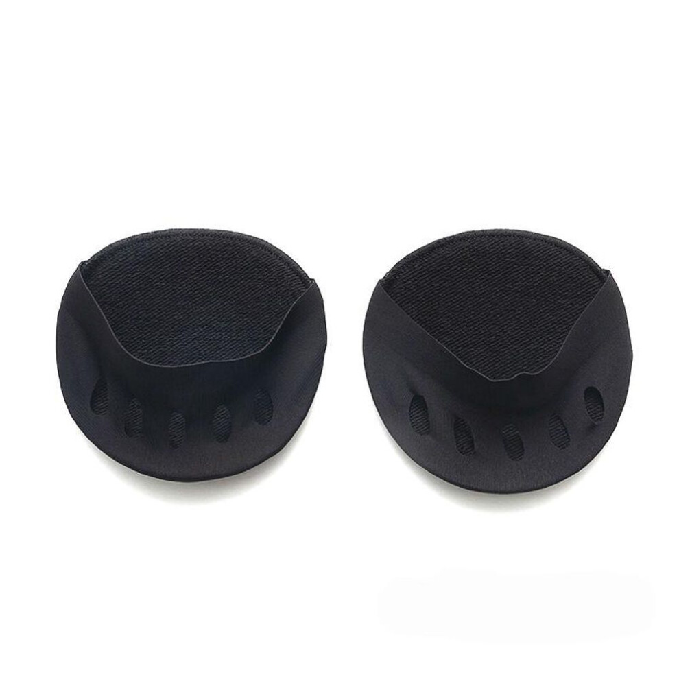 (black, One Size) Women‘s Half Sock Sponge Lining Open Toe Heelless Liner Sock Comfort Invisible Forefoot Support Foot Pad Hosiery
