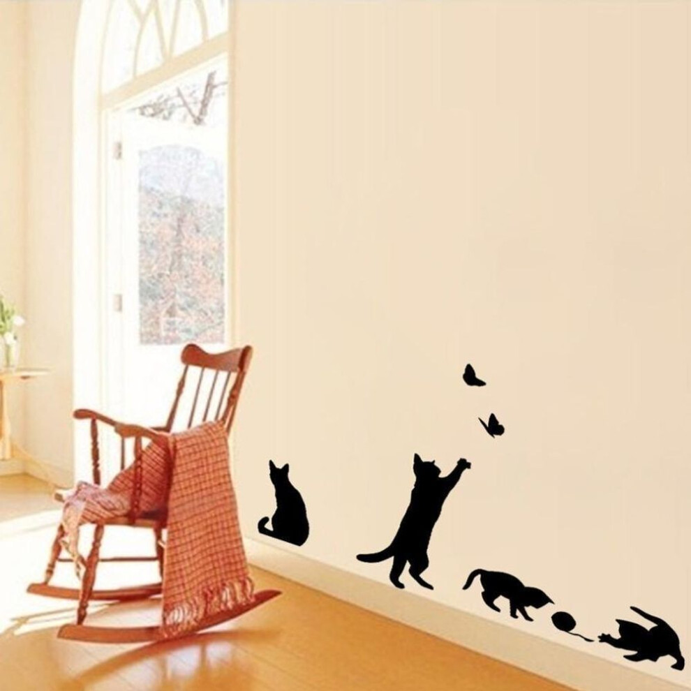 Super Deal Wall Stickers Cats Butterfly Wall Stickers Art Decals Mural Wallpaper Decor Home