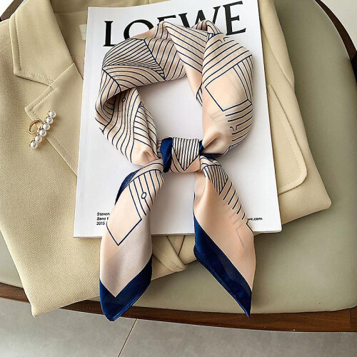Women's Silk Scarf Geometry Pattern Small Square Silk Scarf70*70cm