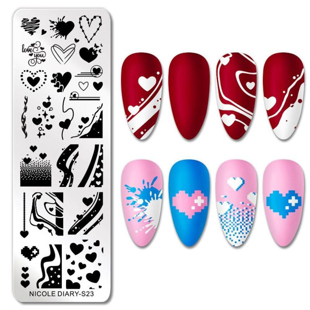 (038) 1 Pcs Rectangle Stamping Template Fashion Designs Nail Art Image Plate