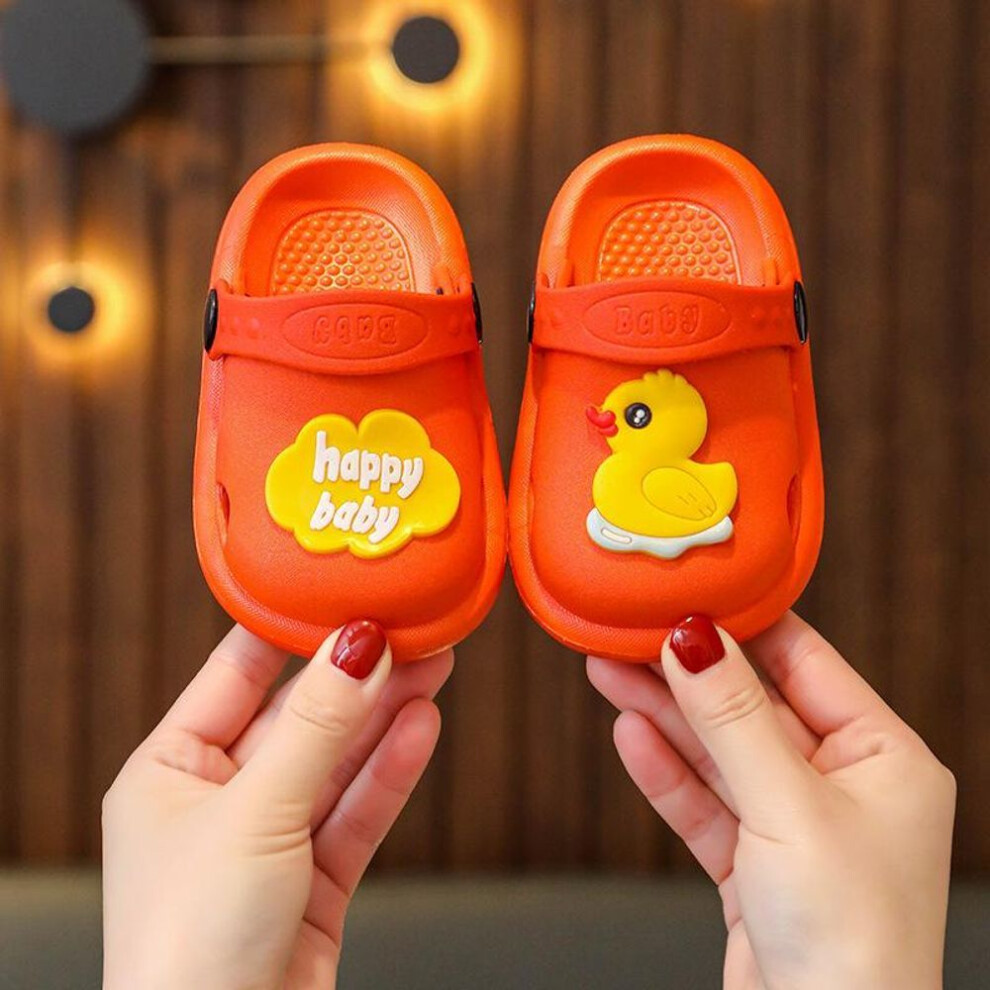 (orange, 18-19) 2024children&apos;s Slippers Summer Cartoon Baby Shoes Boys Soft-soled Non-slip Bathroom Slippers