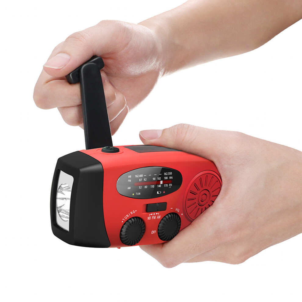 Emergency Hand Crank Self Powered AM/FM NOAA Solar Weather Radio Light Torch