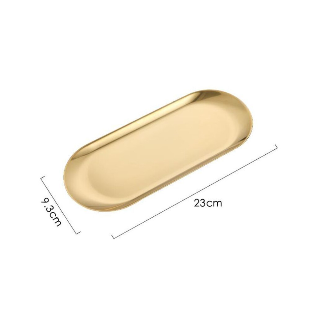 (gold, M) Stainless Steel Gold Dining Plate Dessert Plate Nut Fruit Cake Tray Snack Kitchen Plate Western Steak Kitchen Plate Dish