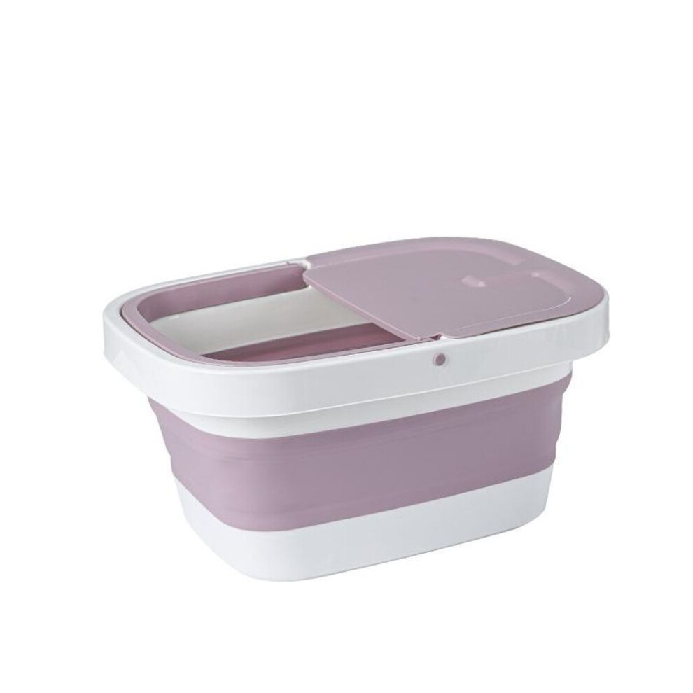 (pink) Collapsible Footbath Plain Foaming Massage Bucket  Foldable Bucket Foot Bath Bucket Bathroom Foot Wash Basin Laundry Baskets