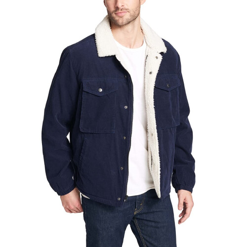 Levi's Levi's Herren Cordjacke mit Sherpa-Futter, Navy, Klein 2