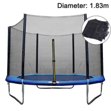Children's 6ft Trampoline Net with Zipper Door Enclosure - UV-Resistant PE Mesh, Easy Clip-On Install, Fits 6-Pole Trampolines (Net Only)