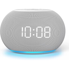 Auto-Dimmable Sound Machine Alarm Clock with Night Light, LED Digital Display, Sleep Timer, Precise Volume Control, White Noise Soother for Baby