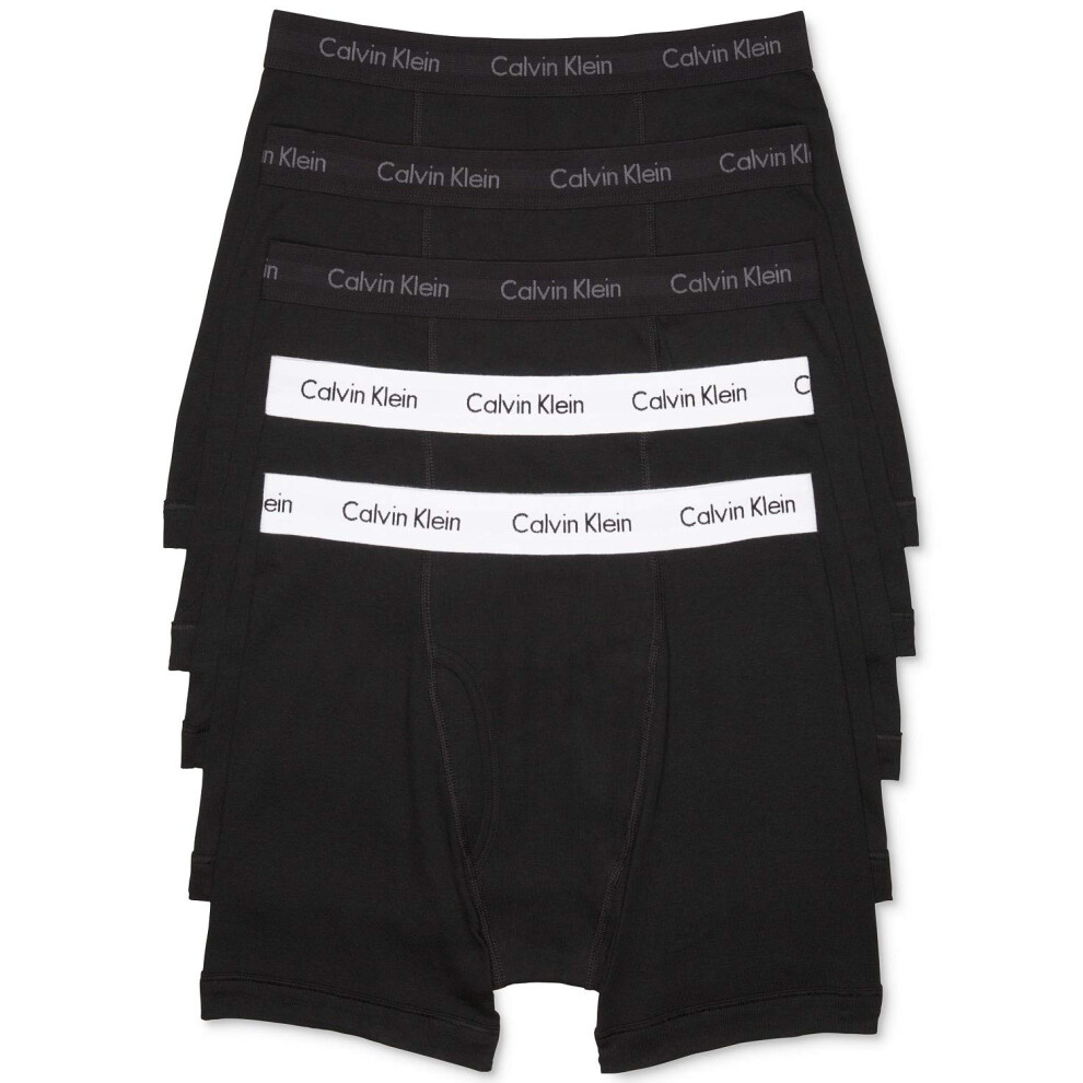 Calvin Klein Men's Cotton Classics 5-Pack Boxer Brief  3 Black Bodies