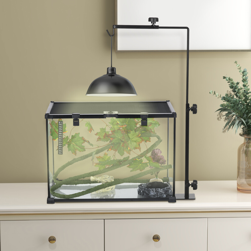 Pawhut Reptile Lamp Stand, Adjustable Lamp Holder With Hook Hanging Base