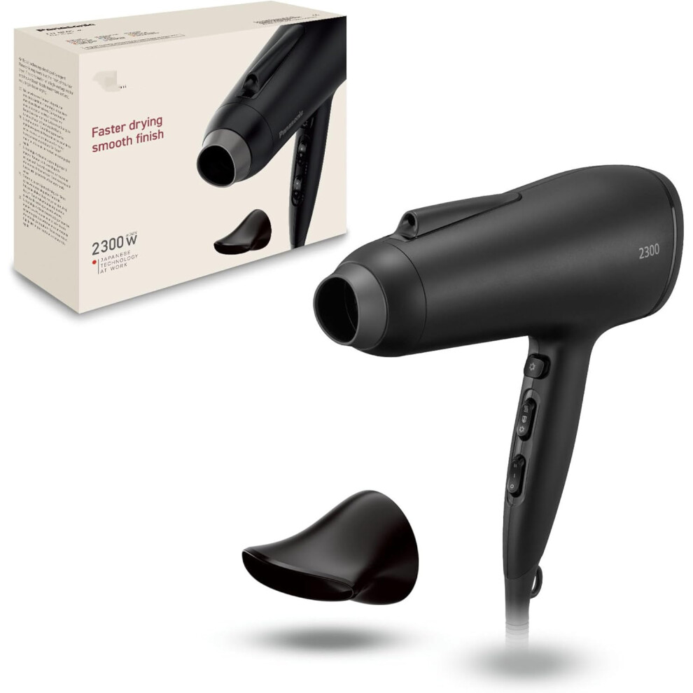 (Ionic technology & diffuser) EH-NE85-K895 Fast Dry Series Ionic Hair Dryer with Diffuser, Air Boost & Concentrator Nozzles, Heat Protection Mode, Ion