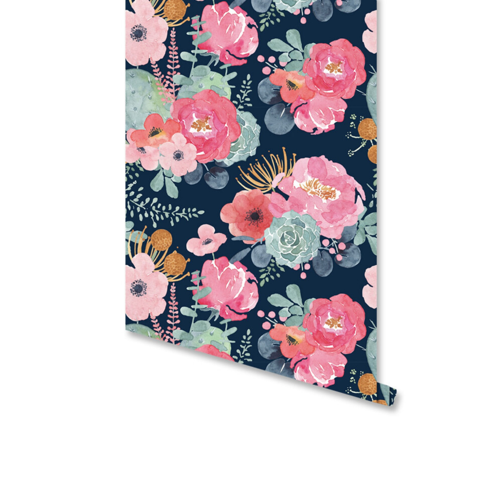 (Rw224, 45X300cm) Peel And Stick Rose Wallpaper, Self-Adhesive Wall Murals, Use As Wall Paper, Contact Paper Or Shelf Paper 6915070003797