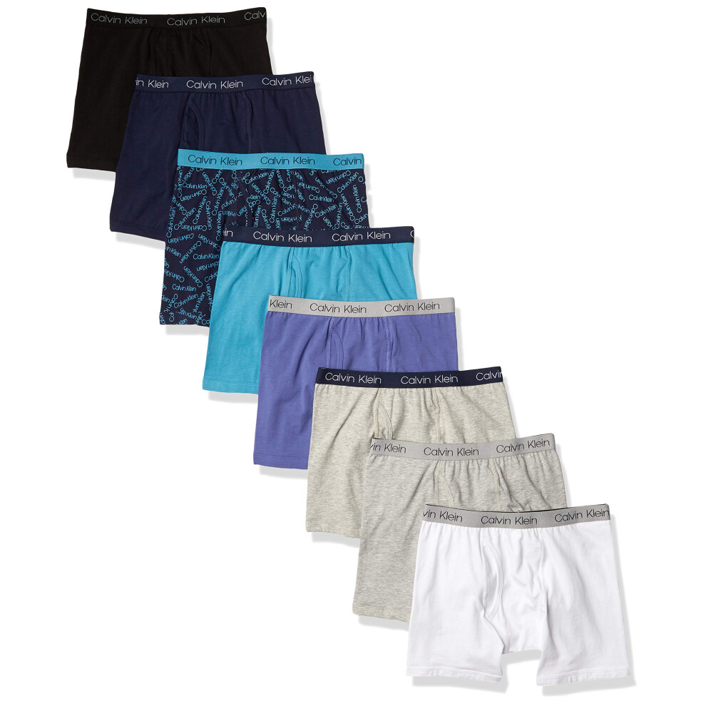 Calvin Klein Boys Underwear 8 Pack Boxer Briefs-Basics Value  Mixed Pa