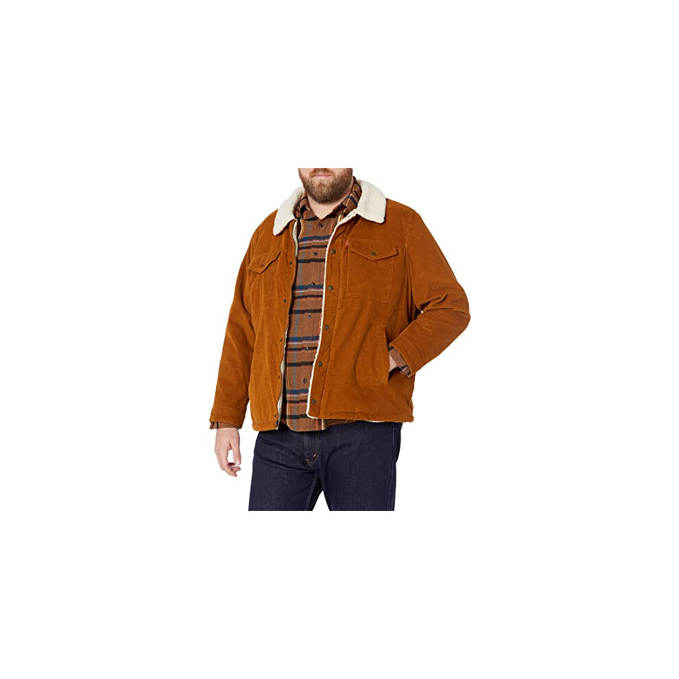 Levis Mens corduroy Sherpa Trucker Jacket  Brown  Medium
