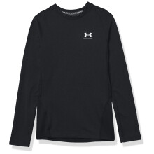 Maglietta a Maniche Lunghe Under Armour ColdGear Armour per Ragazzi, Nera (001)/Bianca, Piccola