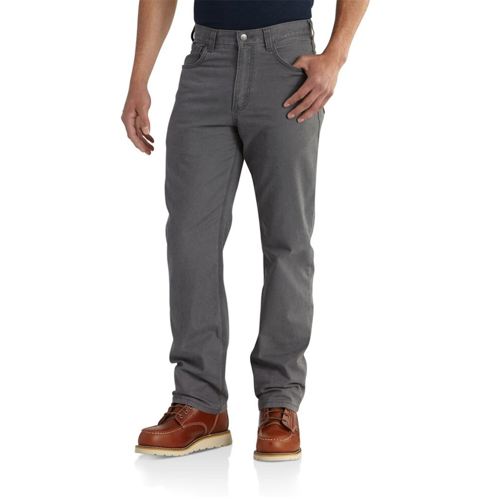 Carhartt mens Rugged Flex Rigby Five Pocket Big & Tall Work Utility Pants  Gravel  52W x 32L US