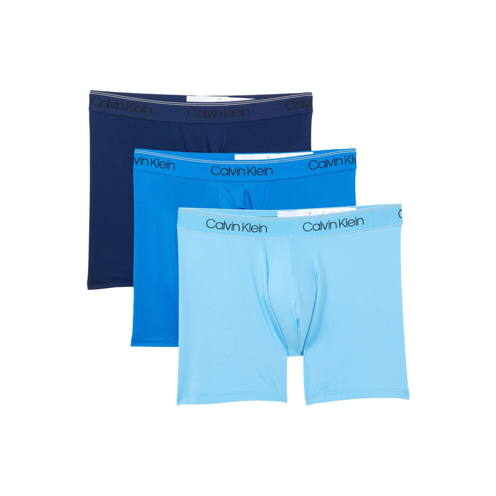 Calvin Klein Men's Micro Stretch 3-Pack Boxer Brief  New Navy  Artesia