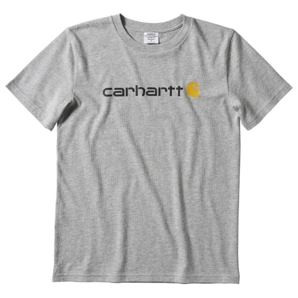 Carhartt boys Knit Short Sleeve Crewneck Logo Tshirt T Shirt  Grey  6 Years US