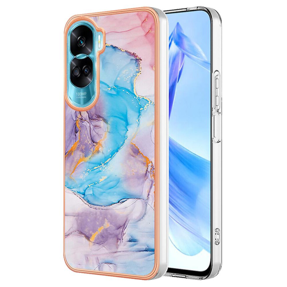 (Milky Way Marble ) For Honor 90 Lite 5G/X50i 5G Electroplating Phone Case Marble Flower Pattern Tpu Cover Blue 8792504535417