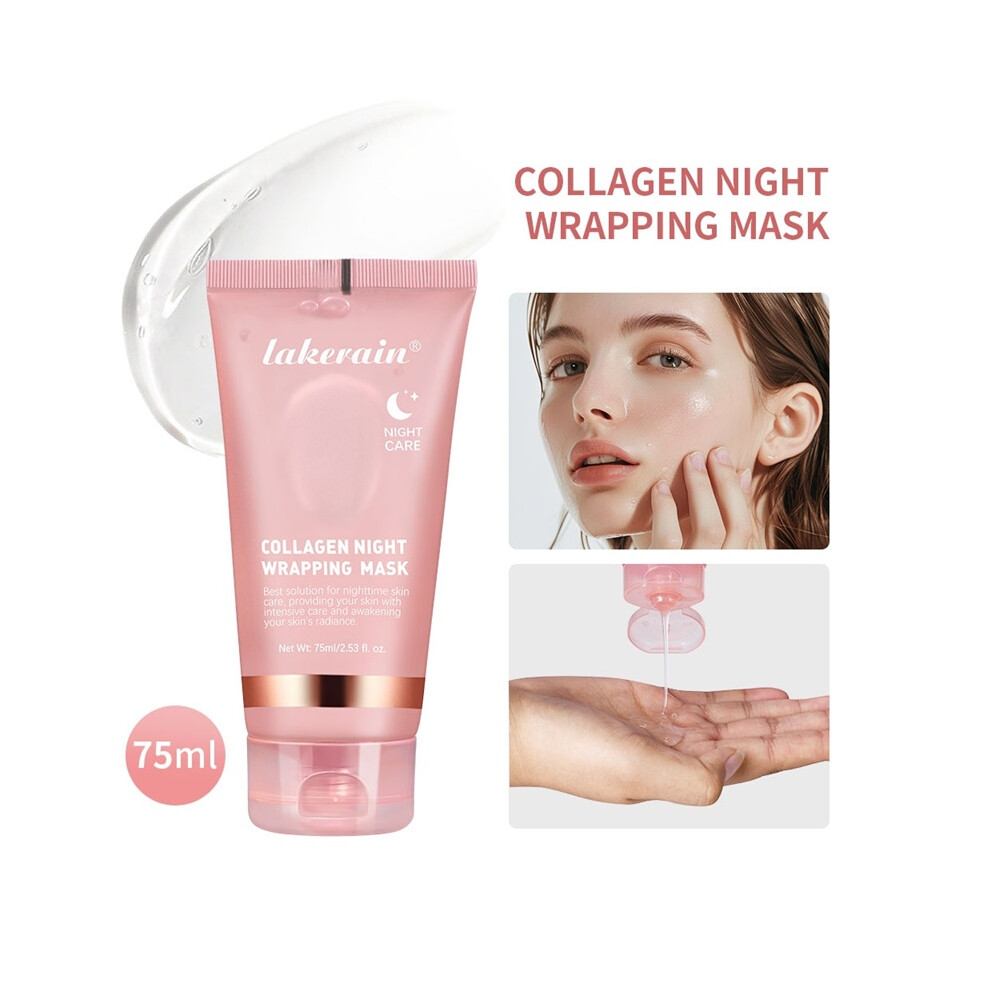 (75ml) Night Collagen Wrapping Mask Rejuvenation Moisturizing Brightening Korean Face Mask Make Glowy Skin Elasticity Facial Mask
