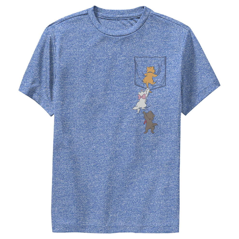 Disney Boys Kitten Crawl TShirt  Royal Blue Heather  Youth Small