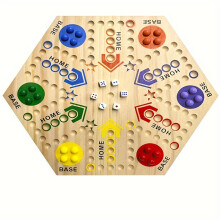 1pc hölzerne doppelseitige internationale Schachbrettspiele-Hexagonal Flying Chess Strategy Game, farbenfrohe Stücke