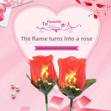 2pcs Flame zum Rose Magic Trick Kit, Valentinstags -Requisite, Plastikfeuer Rose für Vorschlag und Partyleistung