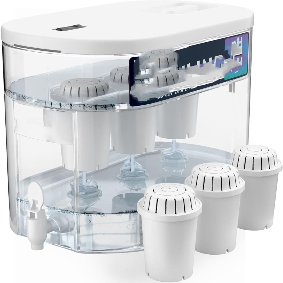 (White-3 Filters) Alkaline Countertop Water Filter