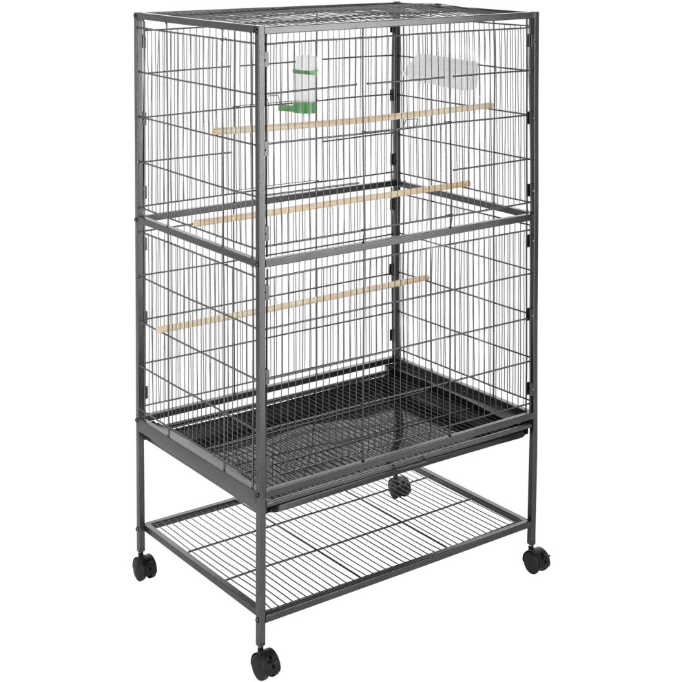 Large Bird Aviary Cage Wheels Parrot Pet Supplies Canary Budgie 131x78x52cm New