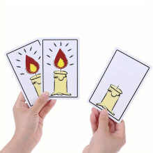1 Satz magischer Relighting -Kerzenkarten - White Paper Magic Requisiten mit Flammeneffekt, 8.6x13.6 cm, enthält eine Anleitungsheft