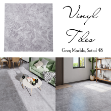 48Pcs Marble Texture Self-adhesive PVC Flooring Tile