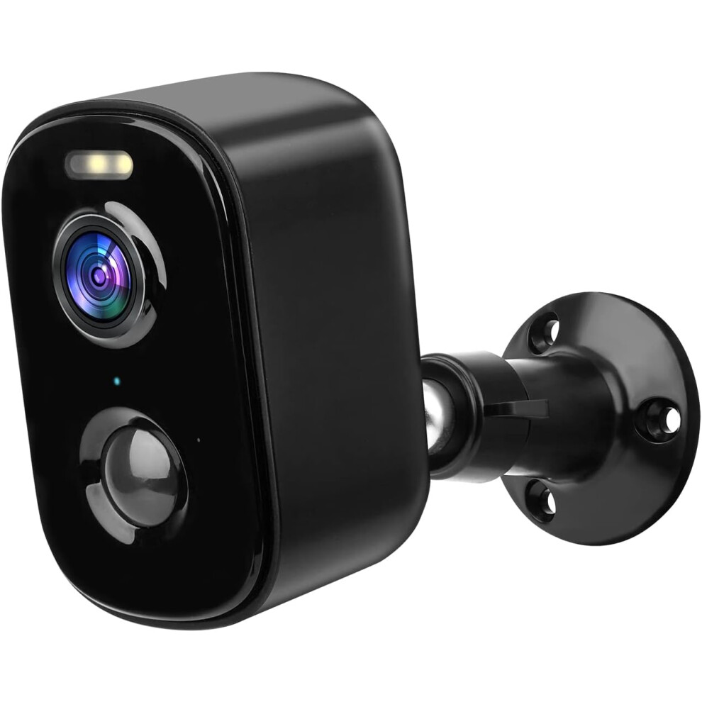 (Black 1PCS) Talk Security Cameras Wireless Outdoor, Waterproof Spotlight Siren Alarm Cloud/SD Storage Battery Powered WiFi Indoor Camera