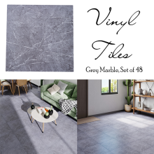 48Pcs Grey Stone Effect PVC Flooring Tiles