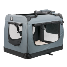 KCT Large Grey Fabric Pet Carrier Travel Transport Bag for Cats and Dogs
