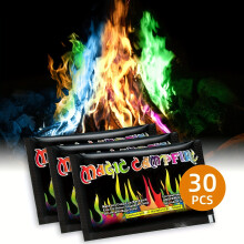 30pcs Magic Color Wechseln Sie Flammen -Beutel für Lagerfeuer und Feuerstellen - lebendige Holzverstärker, faszinierende