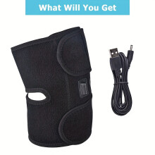 (1pc) USB-Powered Heated Knee Massager With Dual-Head Design, Adjustable Straps, And LED Indicator