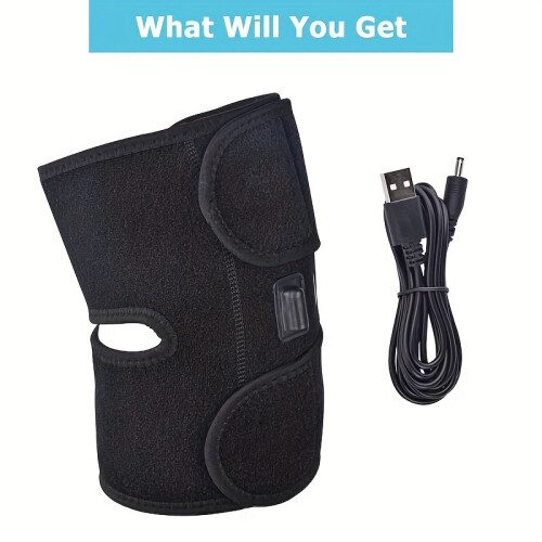 (1pc) USB-Powered Heated Knee Massager With Dual-Head Design, Adjustable Straps, And LED Indicator