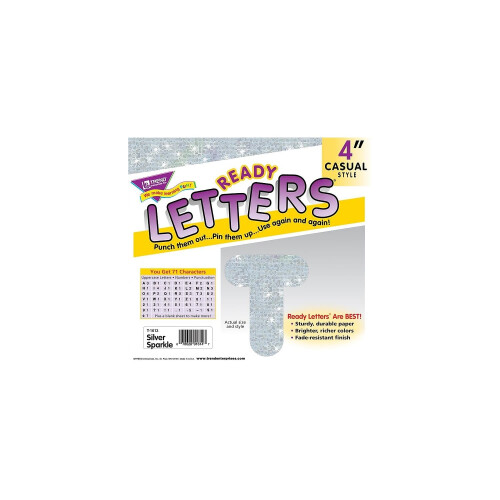 TREND ENTERPRISES Ασημένια Λαμπερά 4" Γράμματα UC T-1613 1
