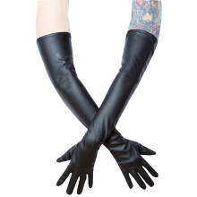 (M)Black Leatherette Gloves