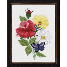 Janlynn 004-0853 Stickset, 17,8 x 12,7 cm, Schmetterling, Blumenmuster, Weiß