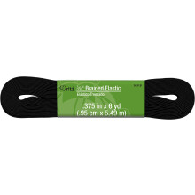 El   stico trenzado Dritz x negro de 3/8 pulgadas por 6 yardas