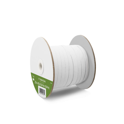Dritz 1/4" Flätad Elastik, 1/4-Inch x 65-Yard, Vit 1